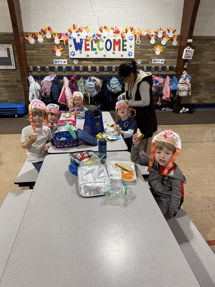 Enjoying or lunch during our Thanksgiving meal.