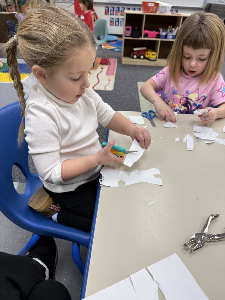 working hard to snip some smaller pieces!