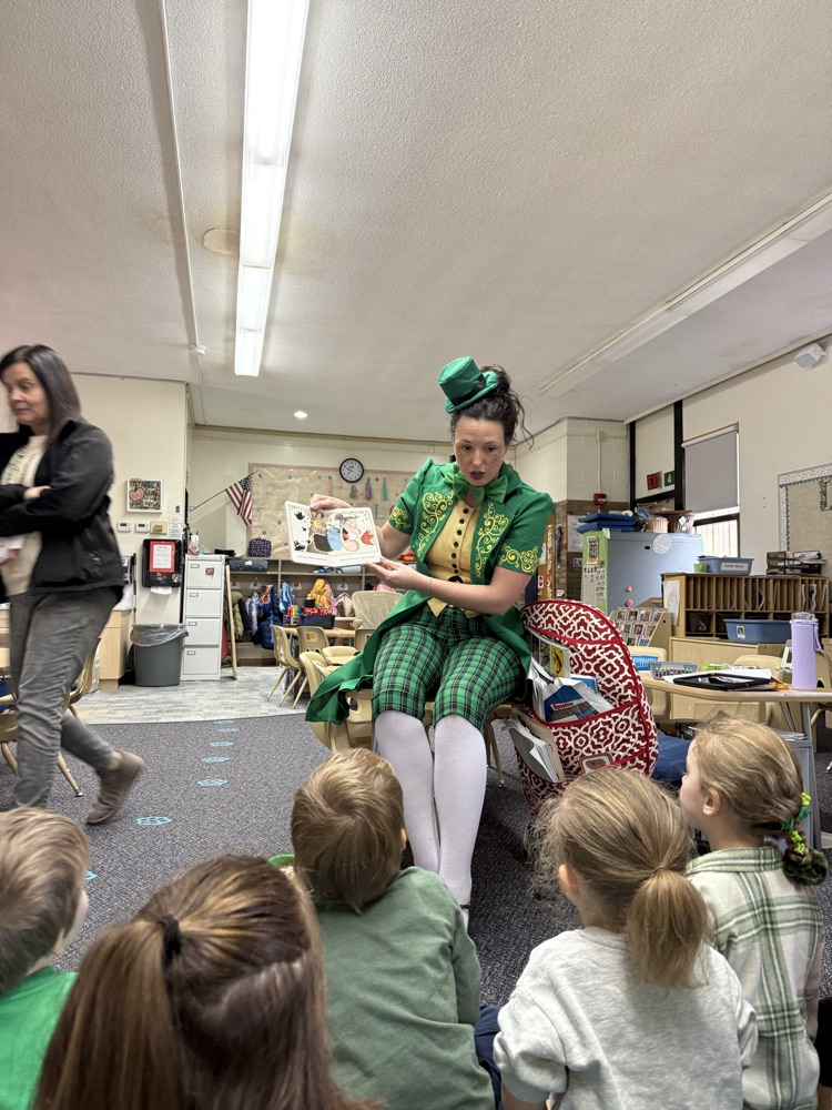 We had a Leprechaun read to us today!