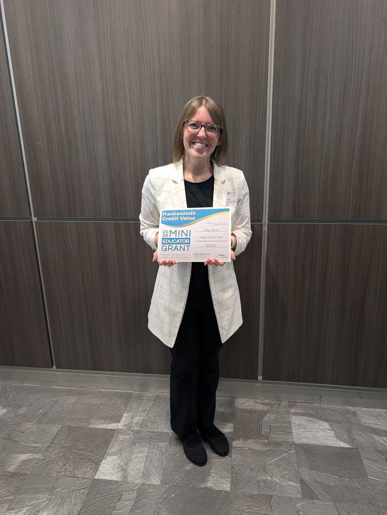 Amy Bricker with grant