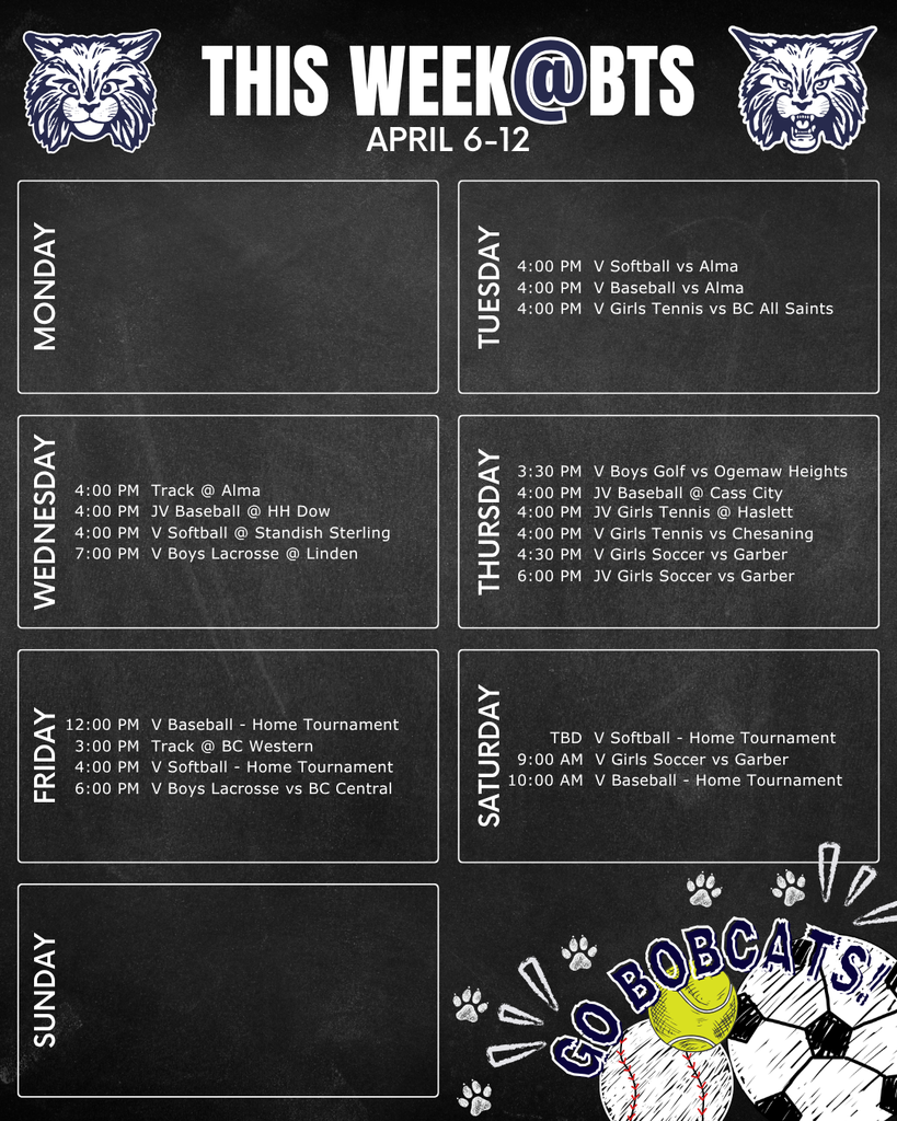 things to do this week at Bangor Township schools with a schedule for the week