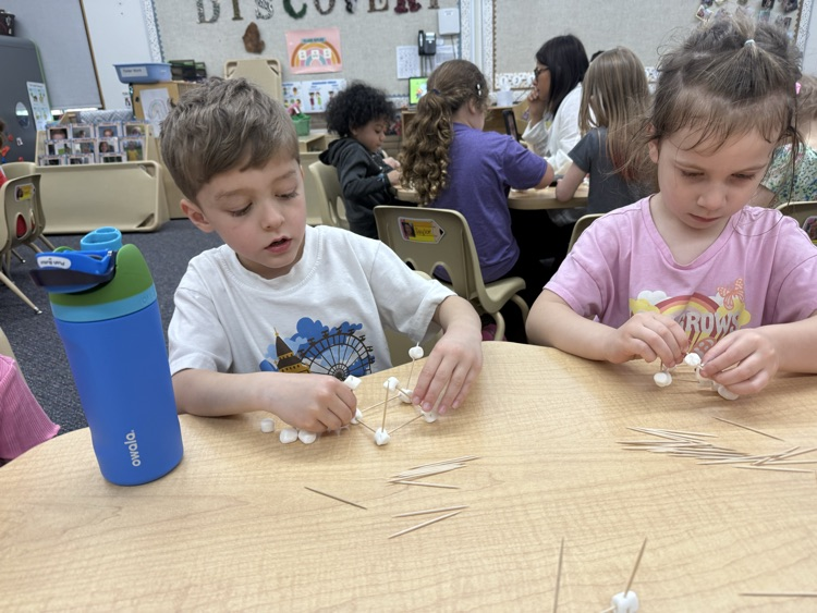 The preschoolers made houses in hopes that the βBig Bad Wolfβwonβt blow it down!