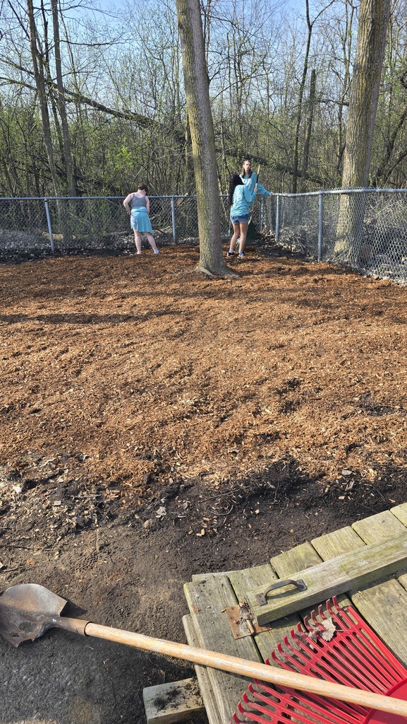 volunteers working outside