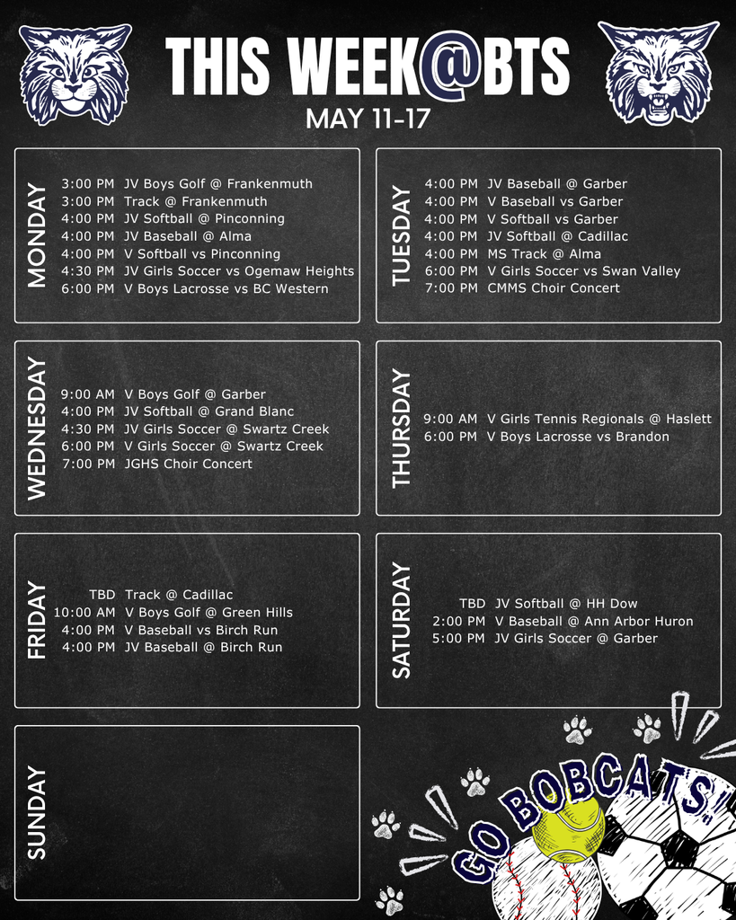 things to do this week at Bangor Township schools with a schedule for the week