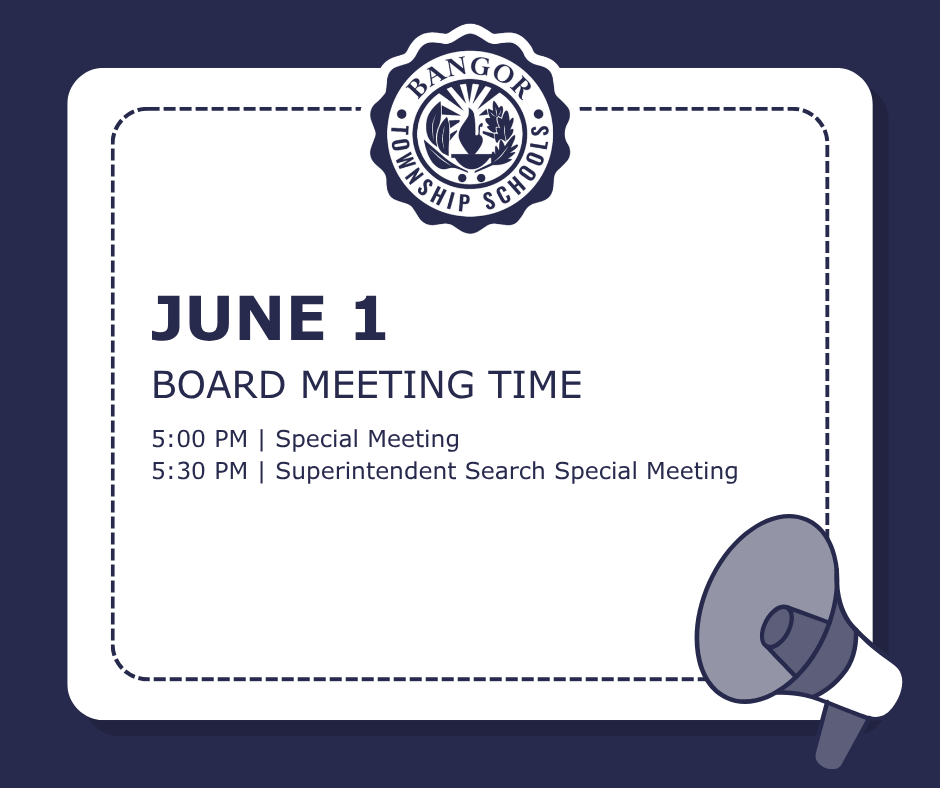 June 1 Board Meeting times