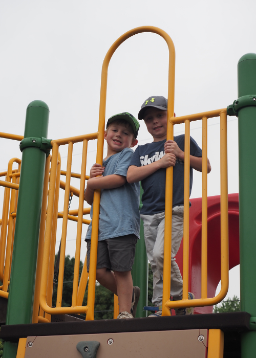 kids playing on playset