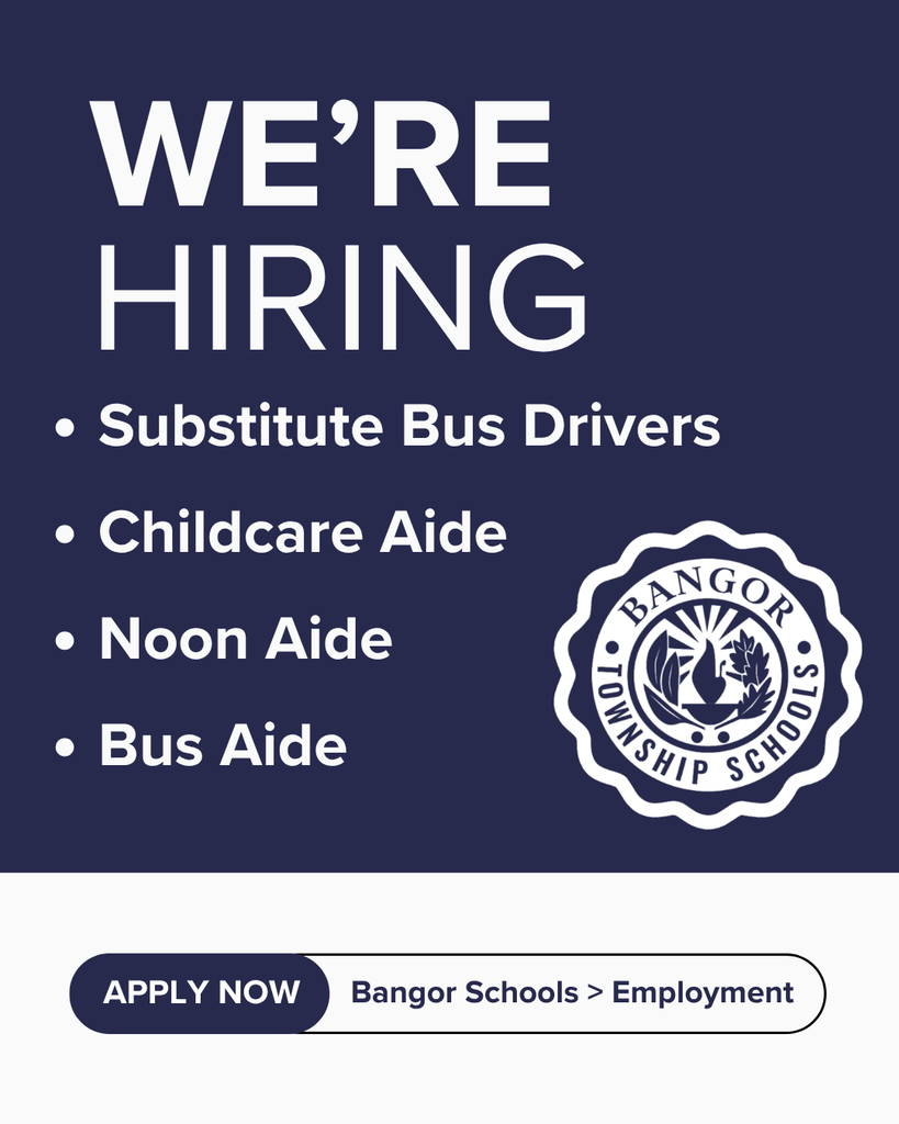 we're hiring: substitute bus drivers, childcare aides, noon aides and bus aides
