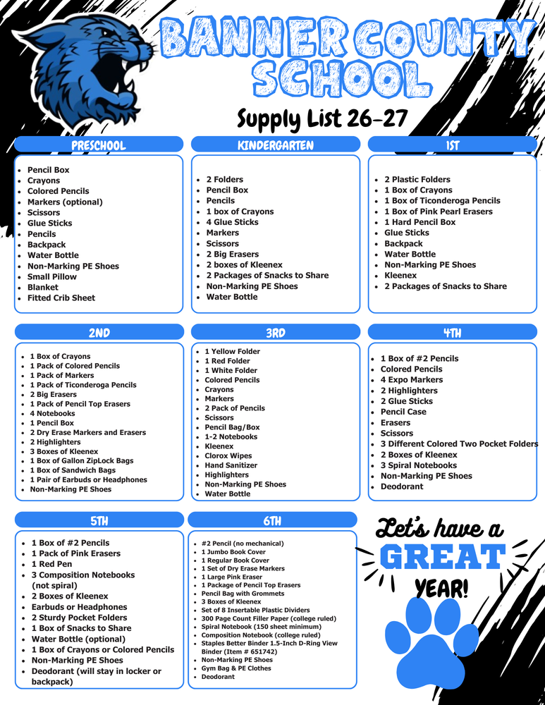 School Supply List