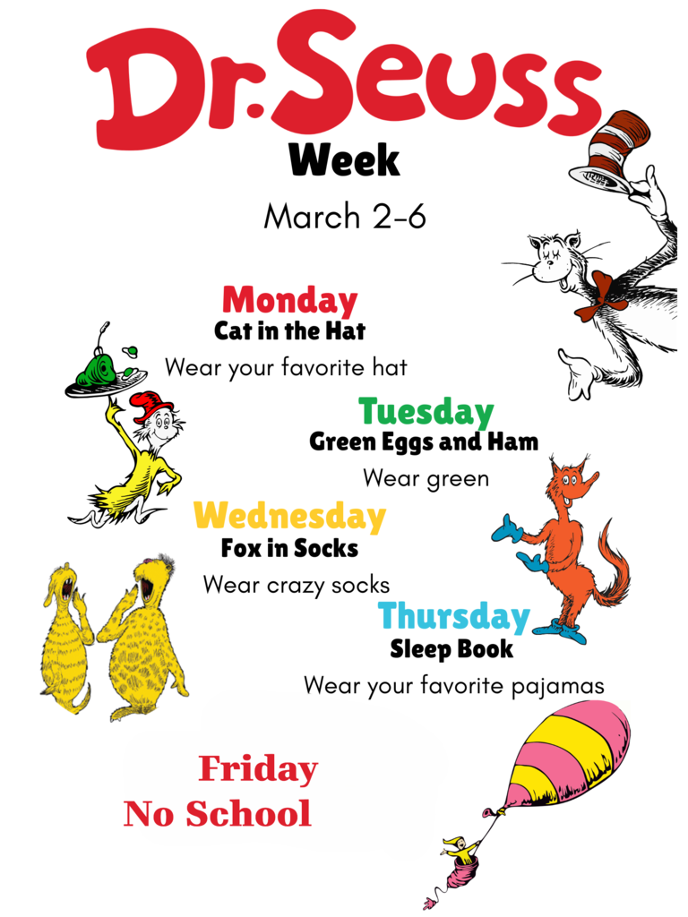 Flyer for Dr. Seuss Week