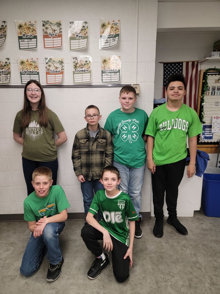 Students wearing Green