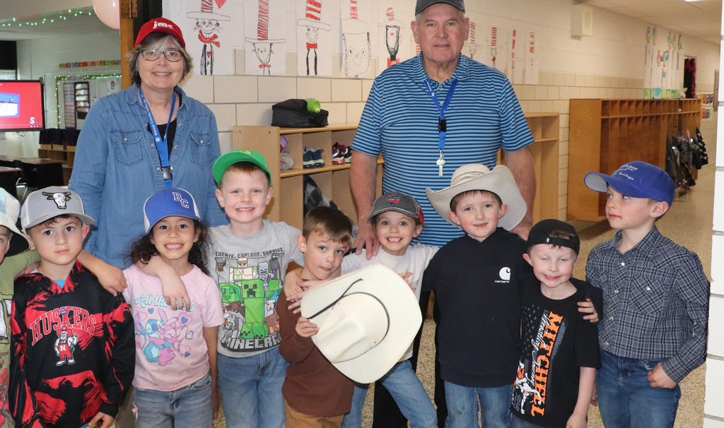 Students wearing hats