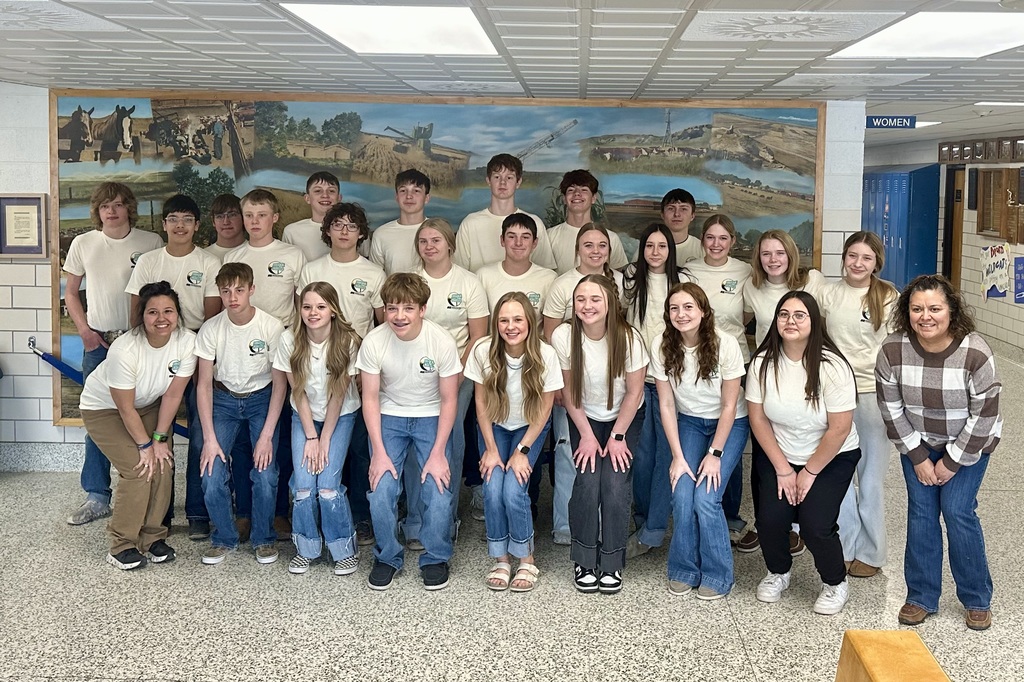 Group of students wearing shirts for AG Week. 