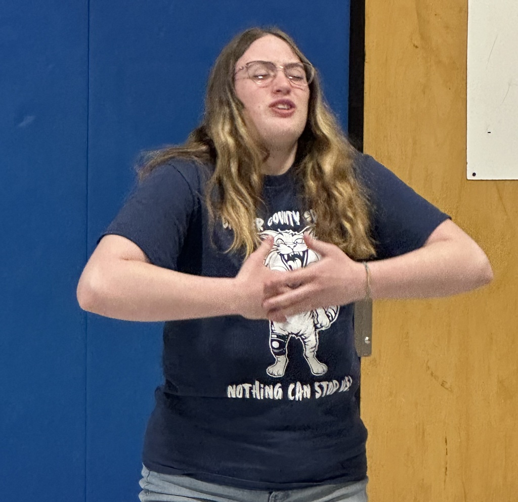 Student giving a speech