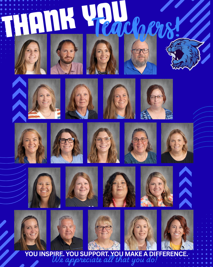 A blue and white graphic featuring a collage of 22 Banner County staff headshots. A blue wildcat logo is in the top right. Text at the bottom reads: 'YOU INSPIRE. YOU SUPPORT. YOU MAKE A DIFFERENCE. We appreciate all that you do!'