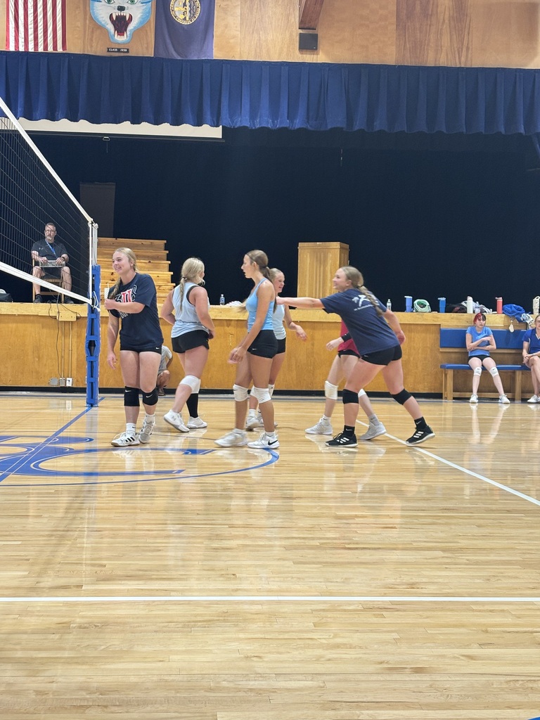 Girls playing volleyball