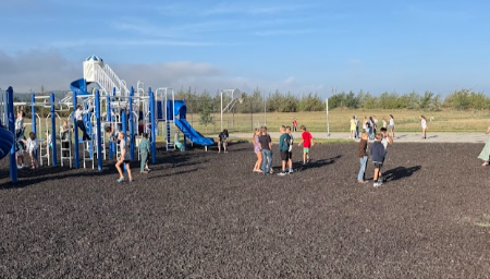 Students playing on the playground