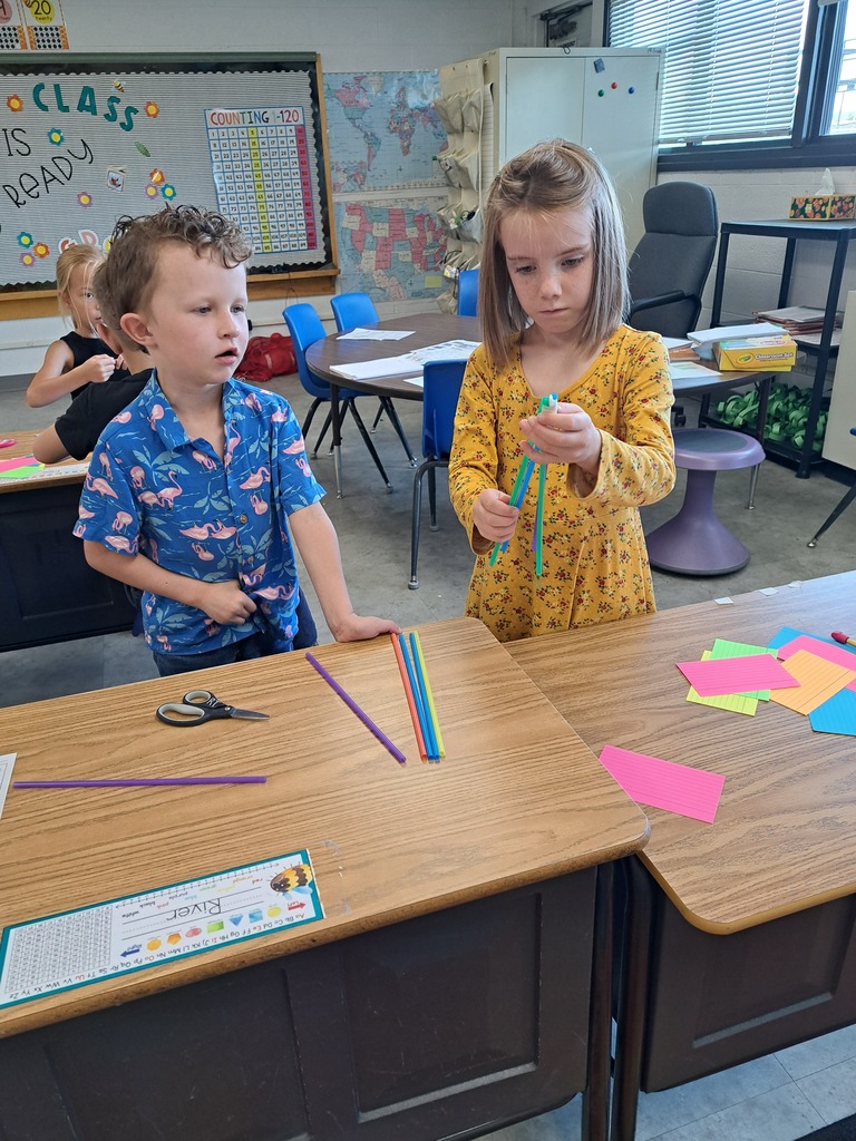 Students building a bridge