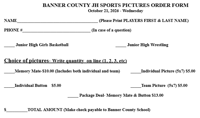JH Sports Order Form