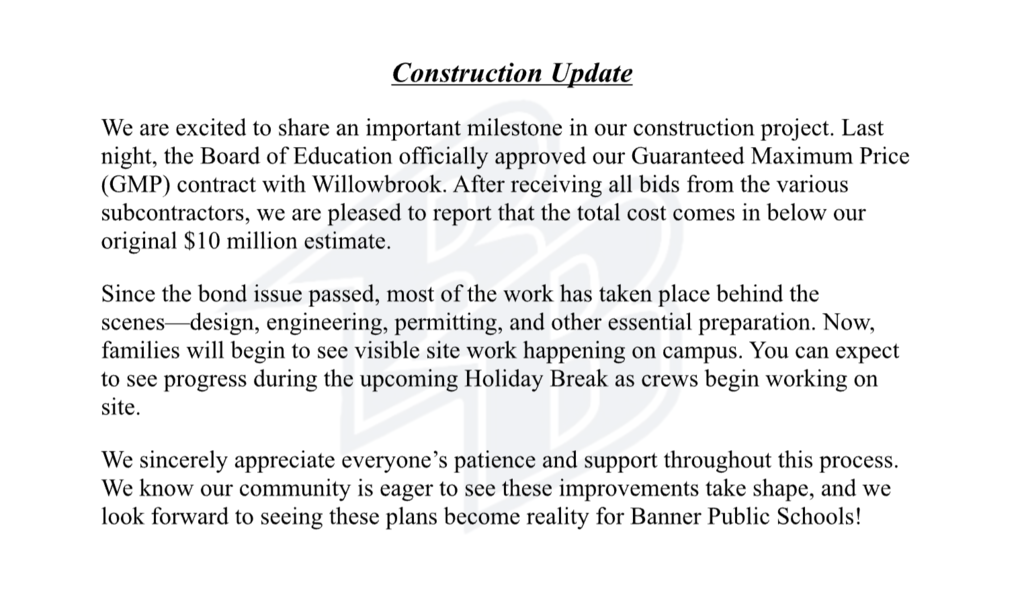 Construction News!