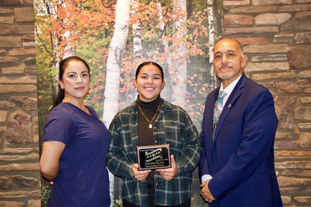 Banning High School December Student of the Month Jayleen Rojas