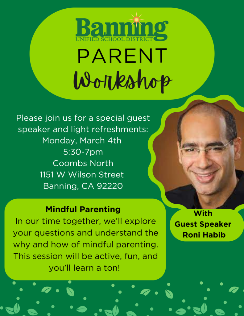 Banning USD Parent Workshop 3/4 from 5:30-7 at Coombs North