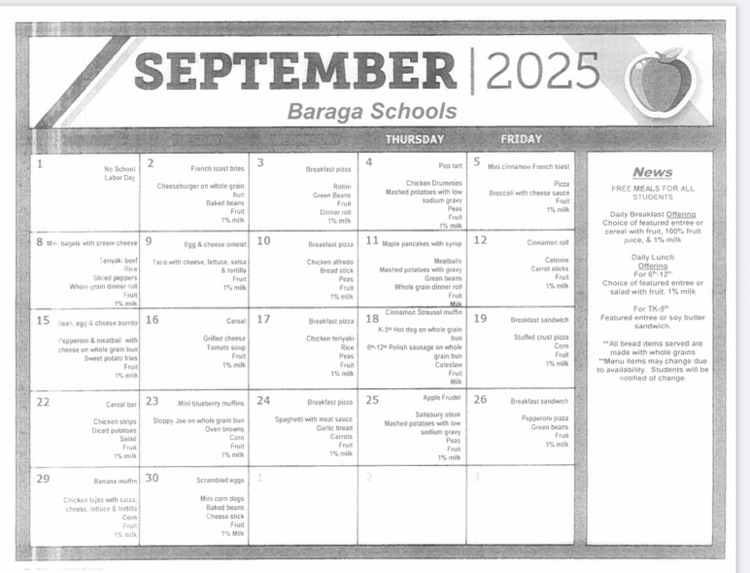 September menu