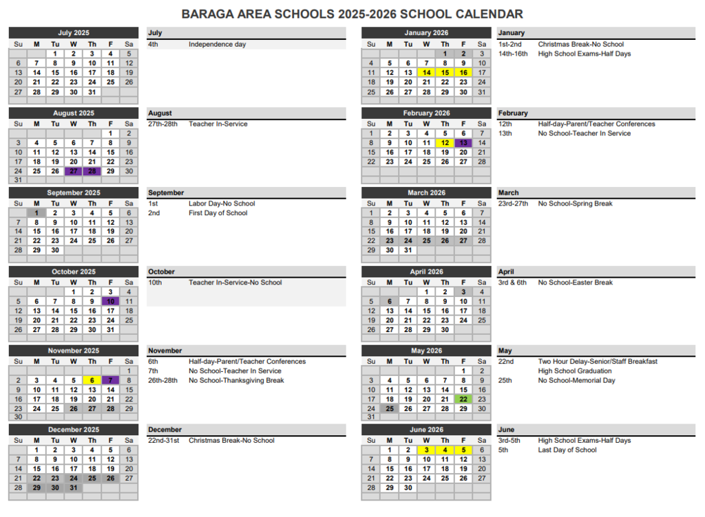 school calendar 2025