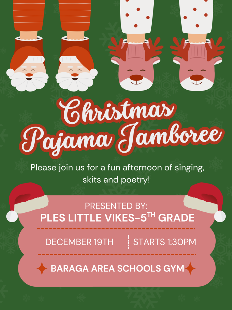 PLES pajama jamboree 12/19 1:30pm in the gym