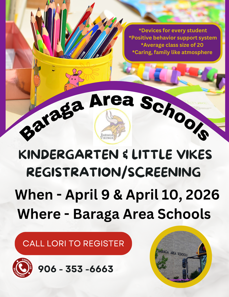 Kinder registration 4/9 and 4/10 - call 9063536663 to register