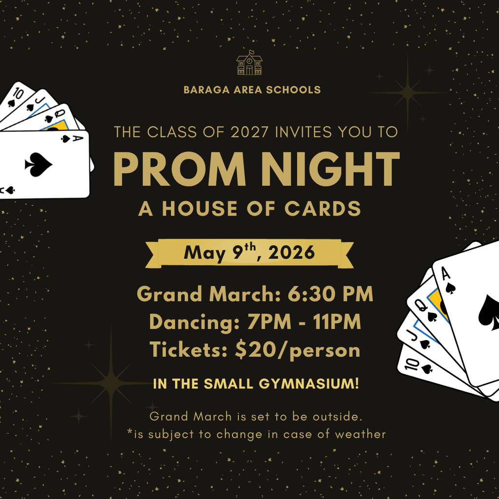 Prom 5/9 with grand entry at 6:30 and tickets $20/person