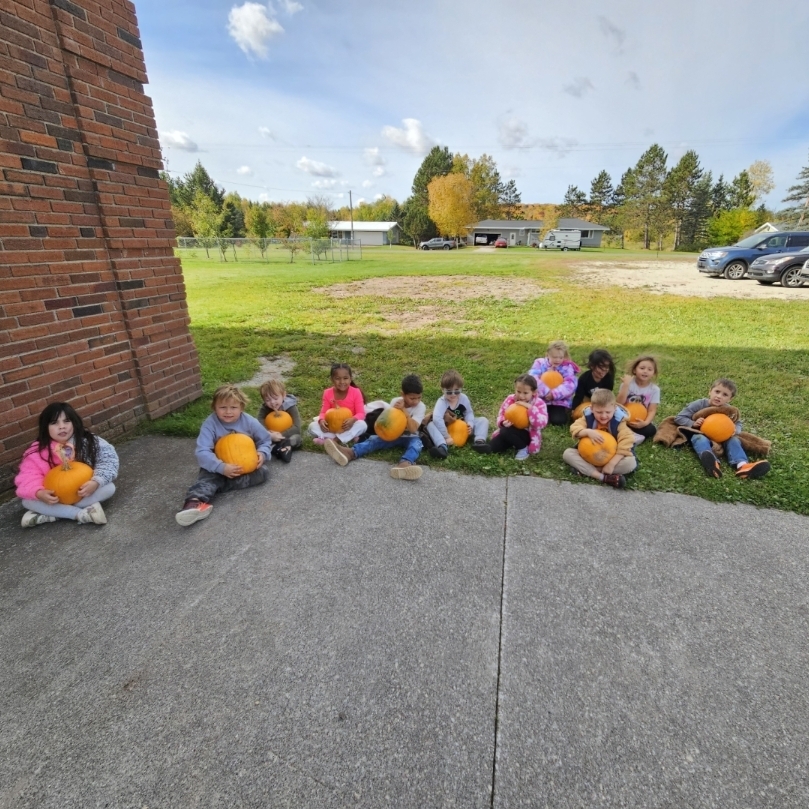 Kids were all given pumpkins