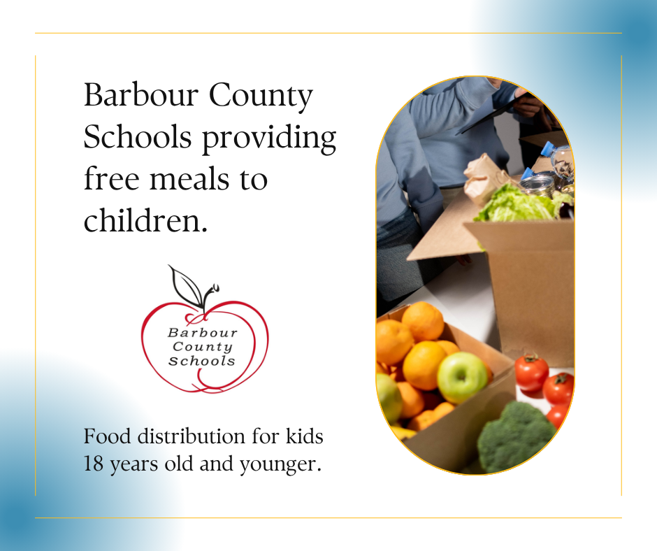 Photo of food Box with the Barbour County School Logo