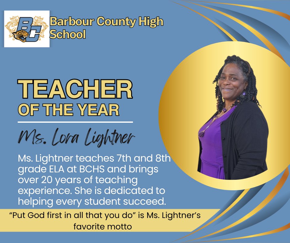 BCHS Announces Teacher of the Year Ms. Lora Lightner