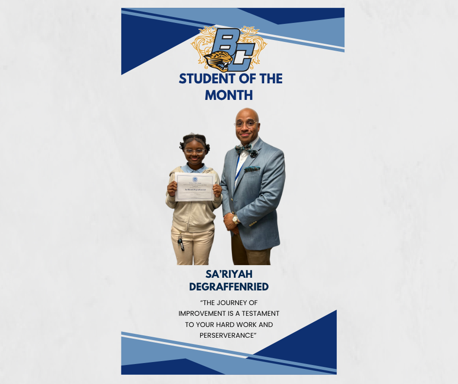 Student of the Month Sa'Riyah Degraffenried
