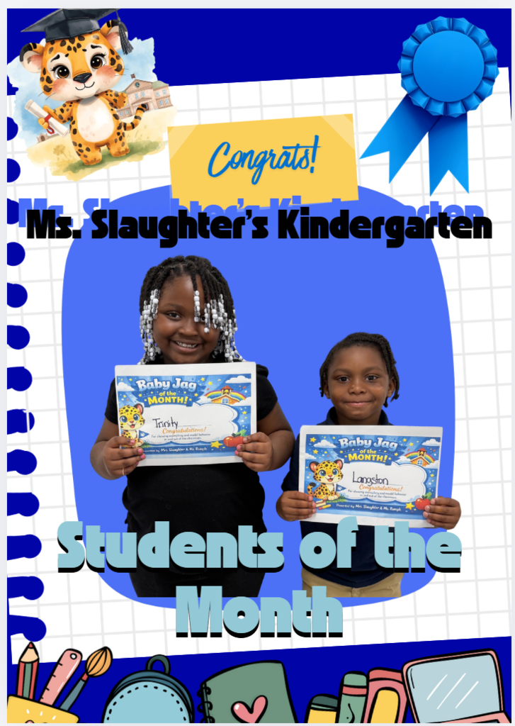 Ms. Slaughter's students of the month for February
