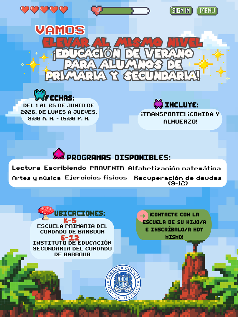 Summer School Flyer - Spanish