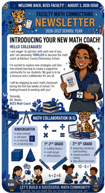 Math Newsletter for the Month of August