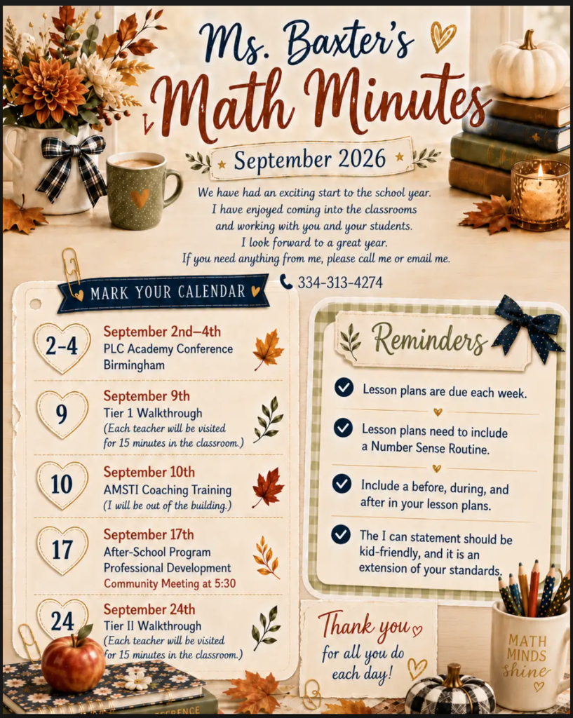 September Math Newsletter