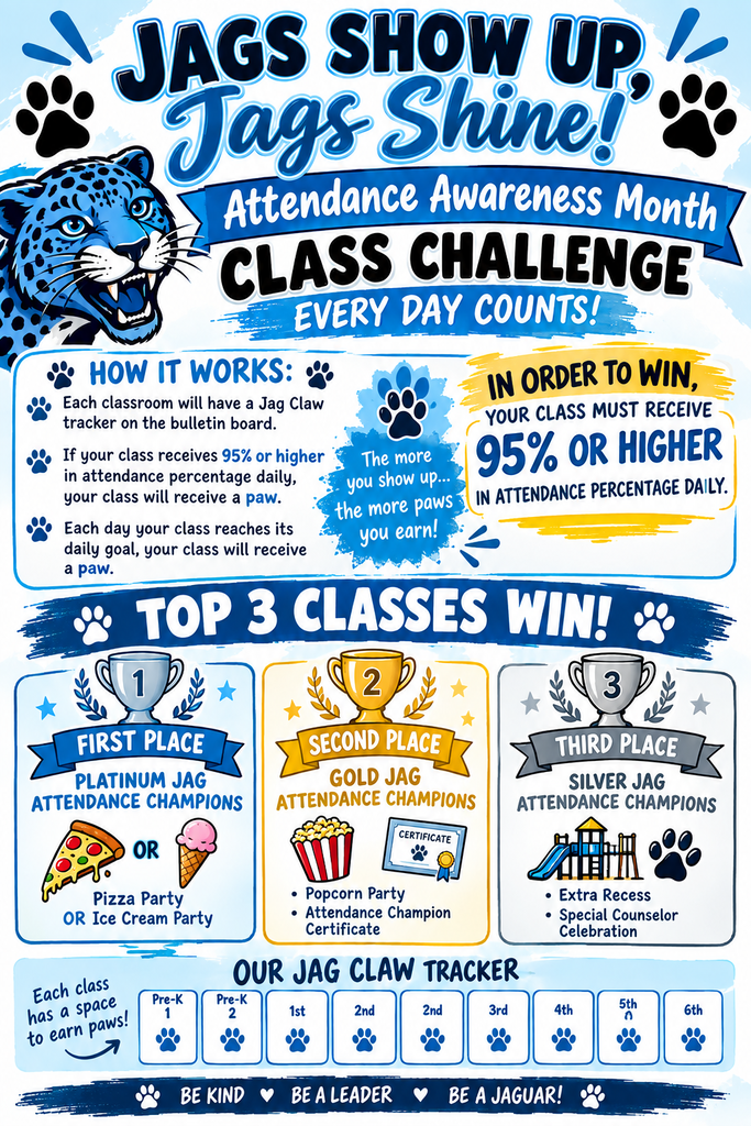 Flyer announcing the Jags Show Up & Shine Challenge