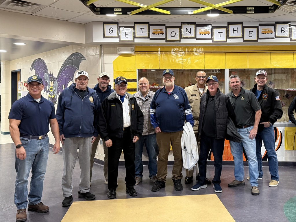 Image of the ten veterans who were honored at the Horbelt School. 
