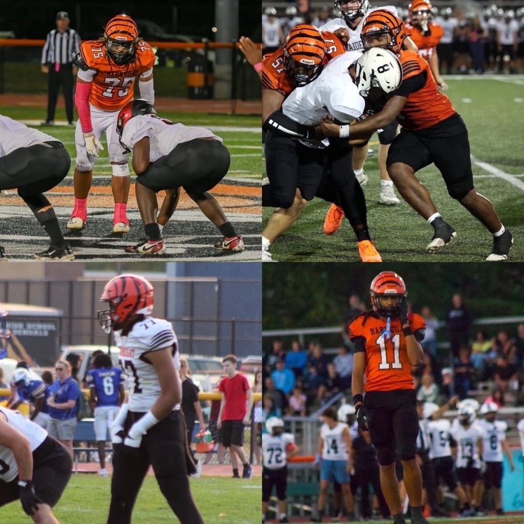 Image of a picture collage of the 4 football players in action on the field. 