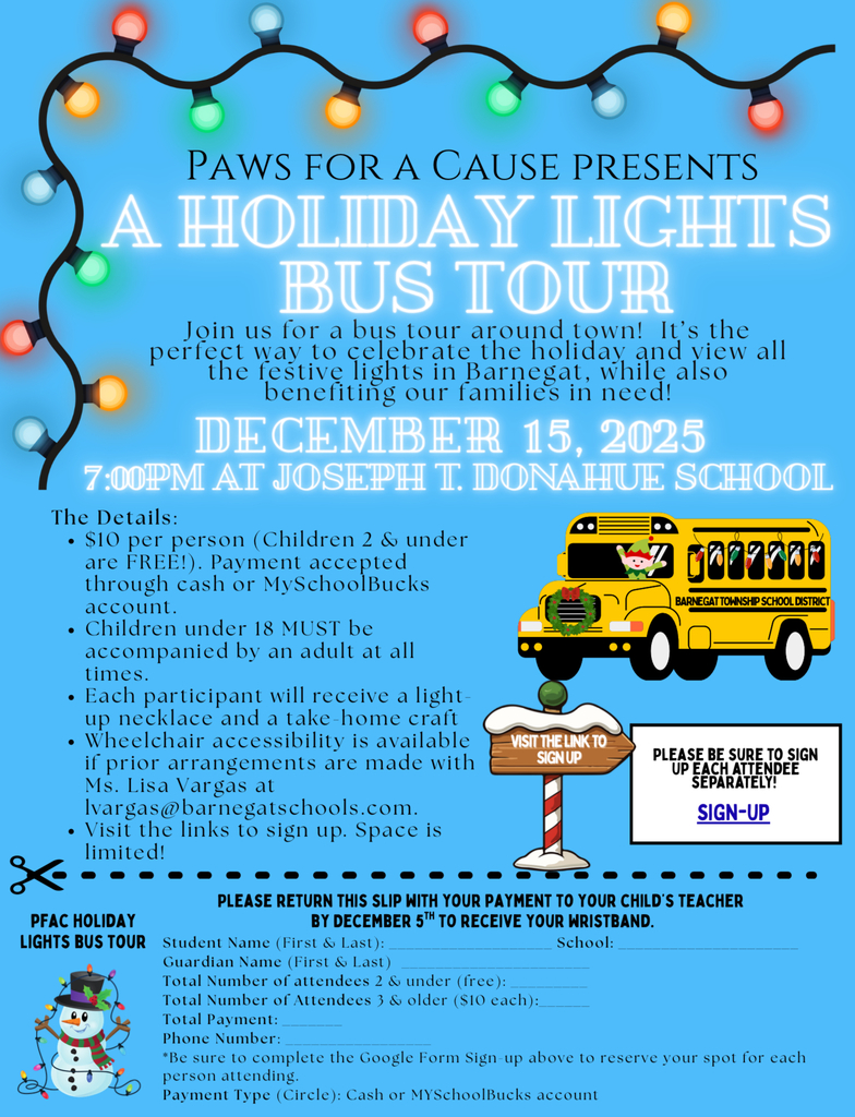 Image of the Holiday Lights Bus Tour with all of the details.