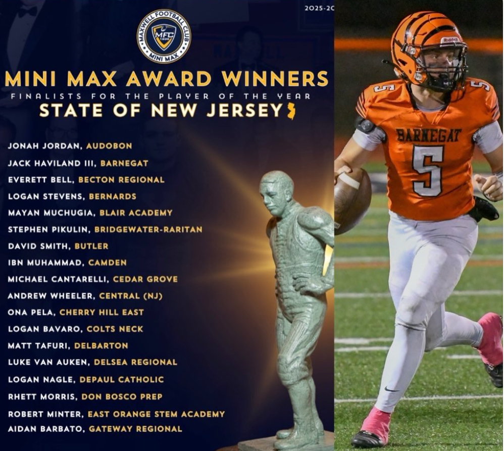 Image of the names of the recipients and a picture of Jack on the field. 