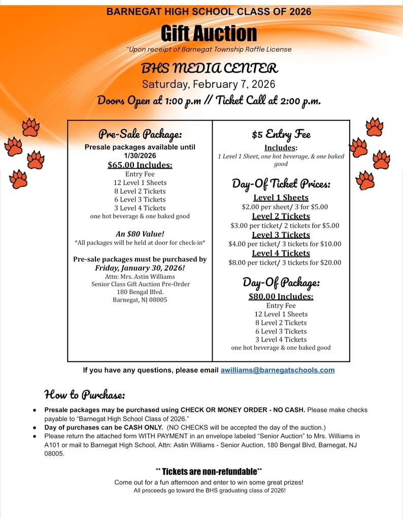 Image of the flyer with all of the details and ticket prices for the annual gift auction. 