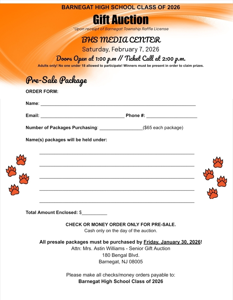 Image of the order form flyer for the annual gift auction. 