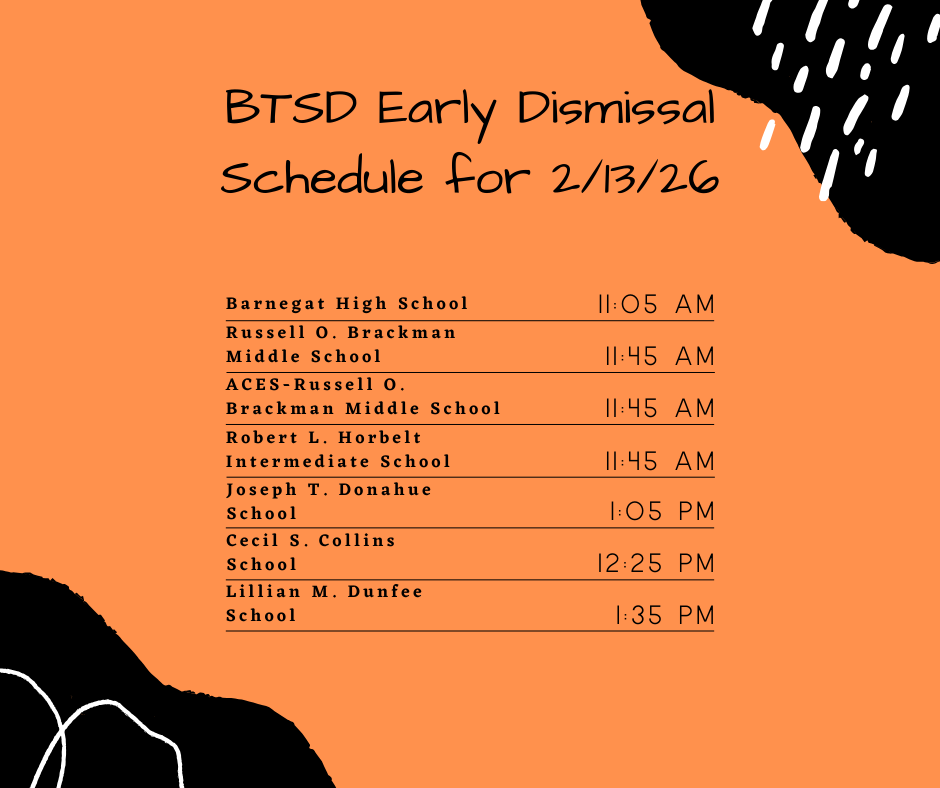 Image of the early dismissal times by school.