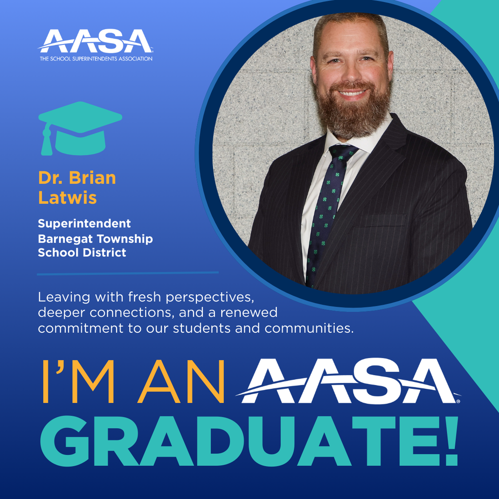 Image of Dr. Latwis in a flyer notification that he is an AASA graduate. 