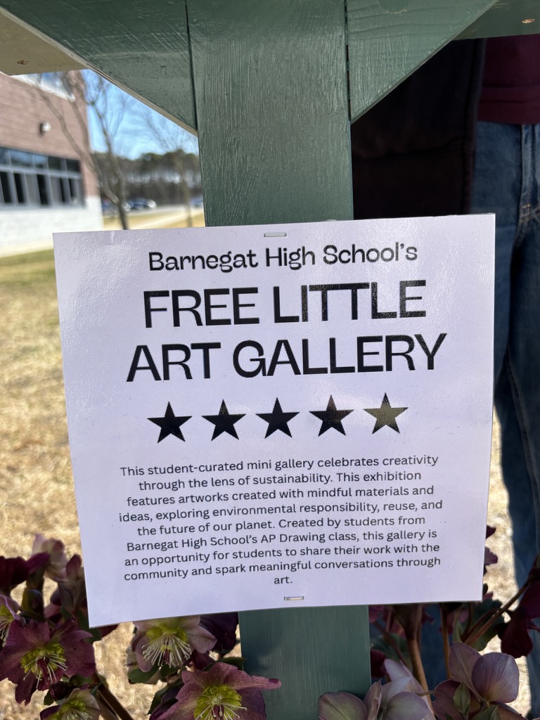 Image of the paper describing the BHS Mini Art Gallery and how it was created through the lens of sustainability. 