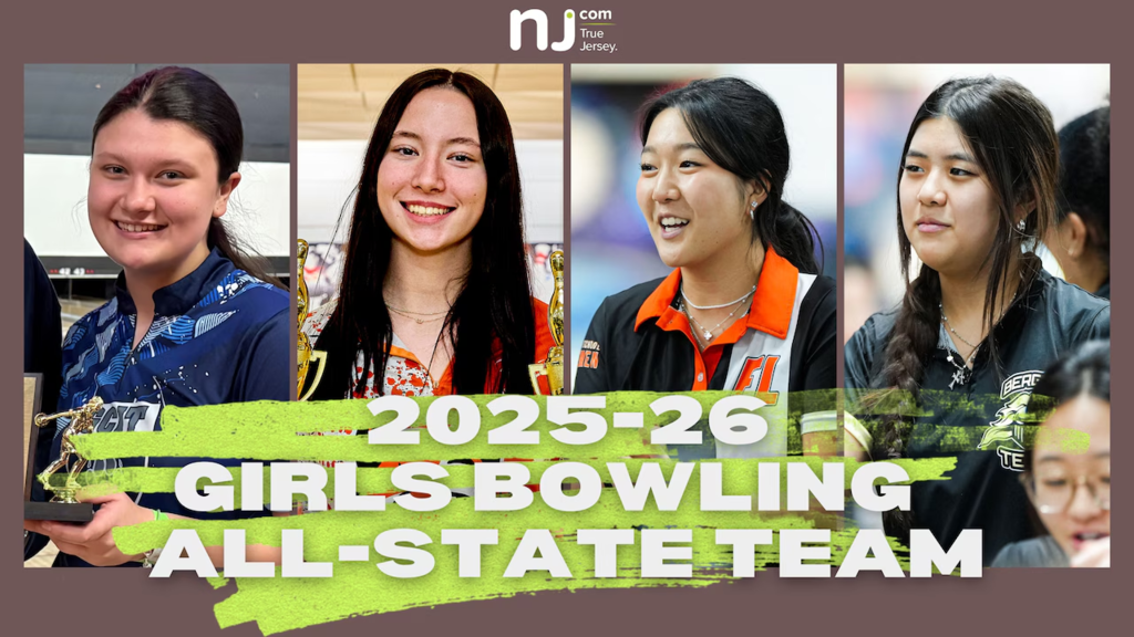Image from an nj.com article with four females announcing the 2025-2026 girls bowling all-state team. Jamie is the 2nd one pictured. 