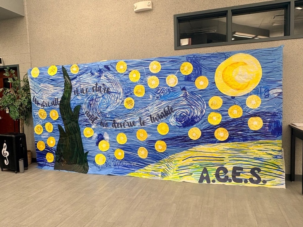 Image created by the ACES Program students that is a copy of VanGough's The Starry Night.
